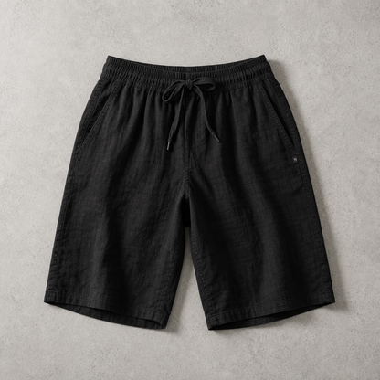 Men's Linen Blend Shorts - Drawstring Casual Beach Shorts