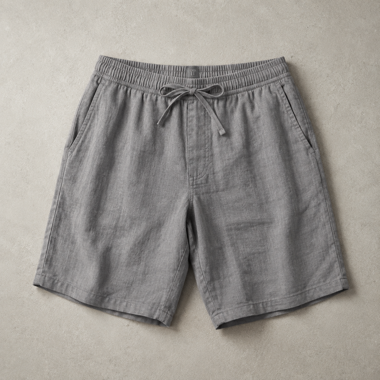 Men's Linen Blend Shorts - Drawstring Casual Beach Shorts
