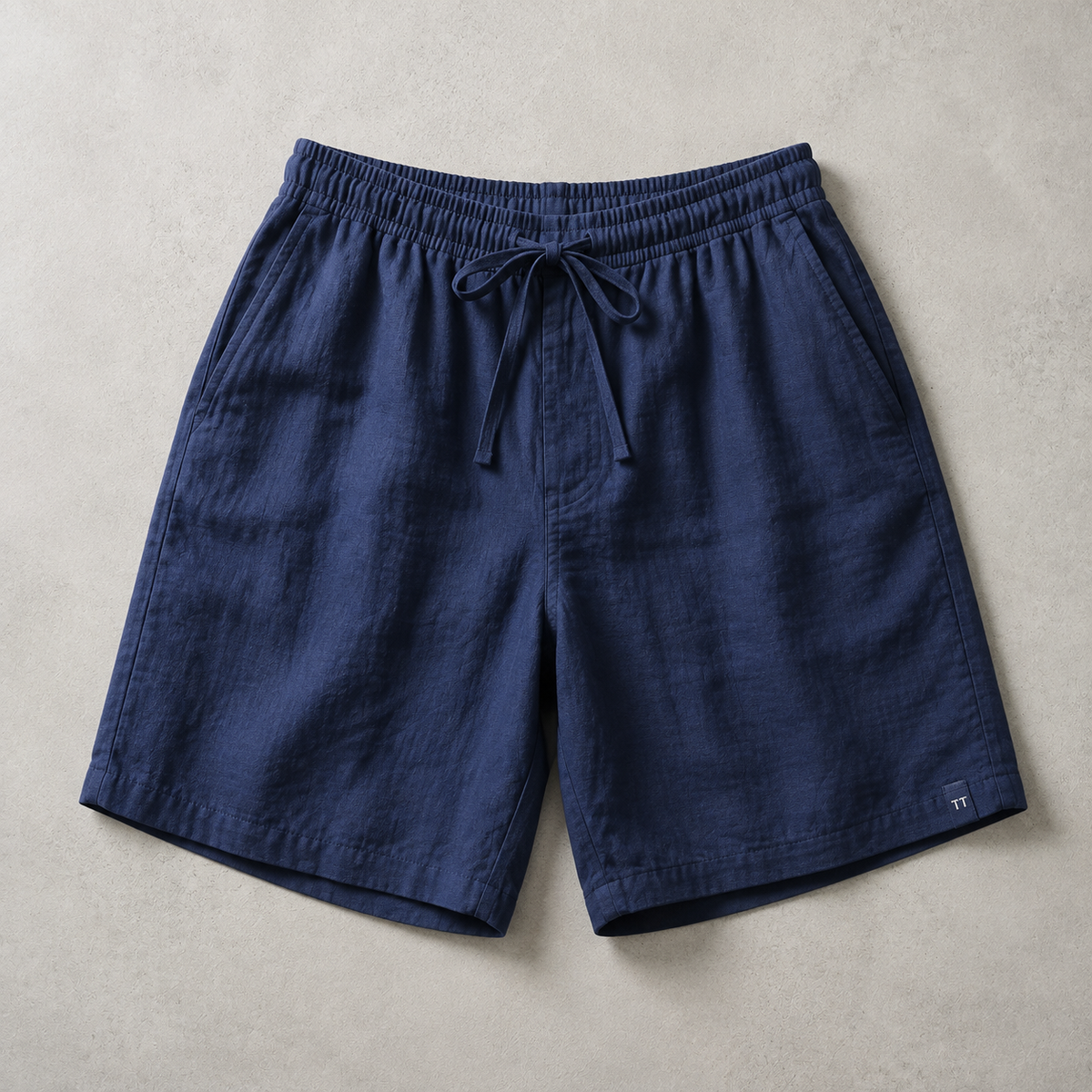 Men's Linen Blend Shorts - Drawstring Casual Beach Shorts