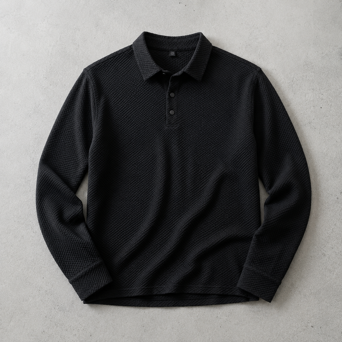 Men's Knit Polo Shirt - Textured Short Sleeve Casual Top