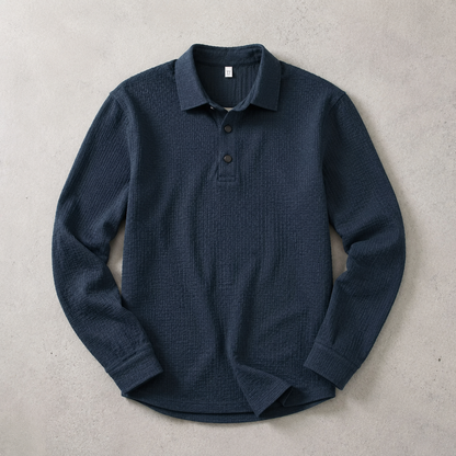 Men's Knit Polo Shirt - Textured Short Sleeve Casual Top