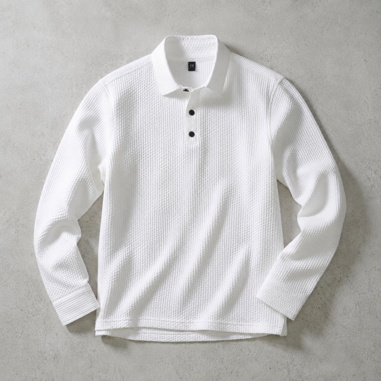 Men's Knit Polo Shirt - Textured Short Sleeve Casual Top