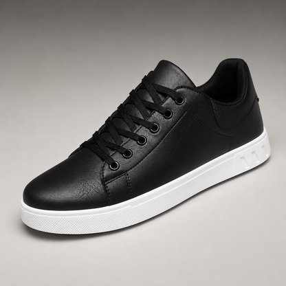 Men's Leather Sneakers - Low Top Casual Shoes