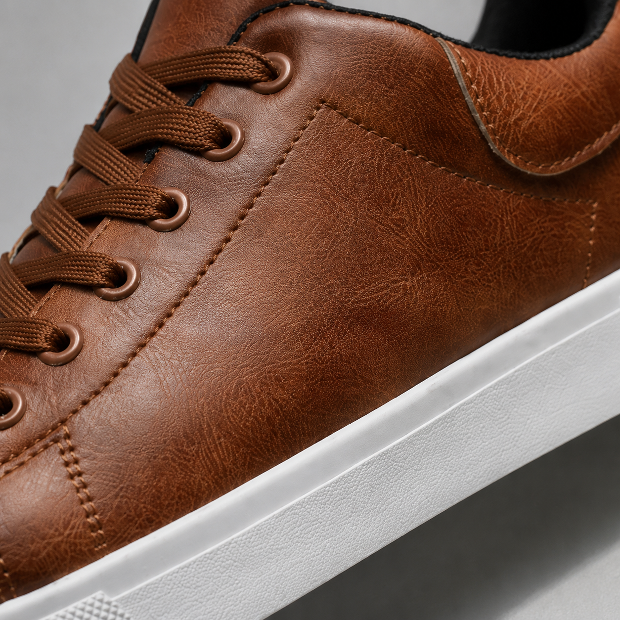 Men's Leather Sneakers - Low Top Casual Shoes