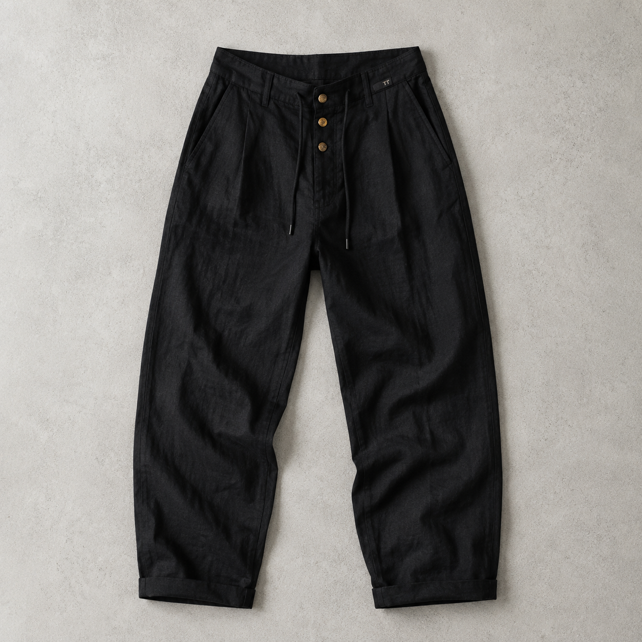 Men's Linen Pants - Drawstring Straight Leg Casual Trousers