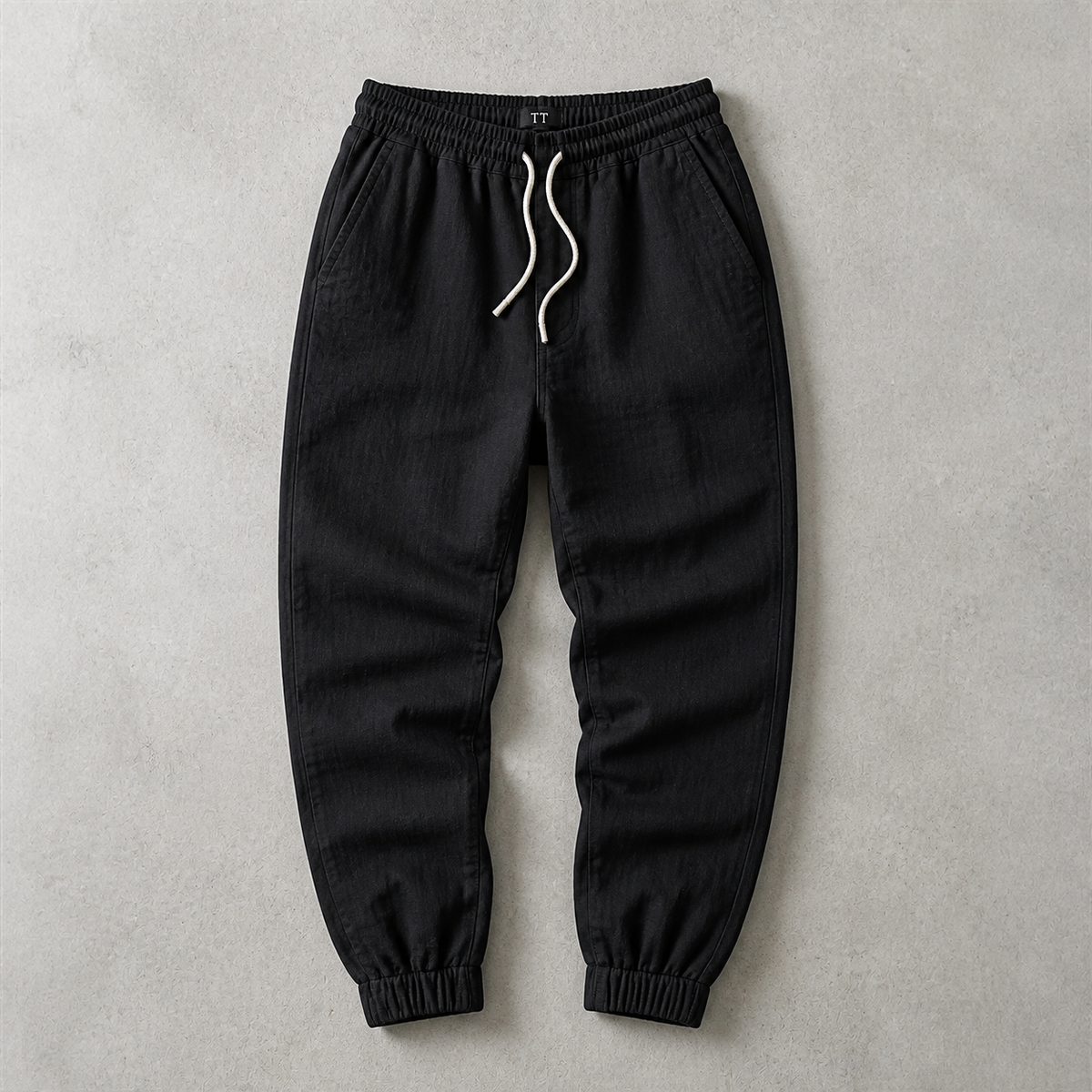 Men's Cotton Linen Jogger Pants - Cuffed Casual Trousers