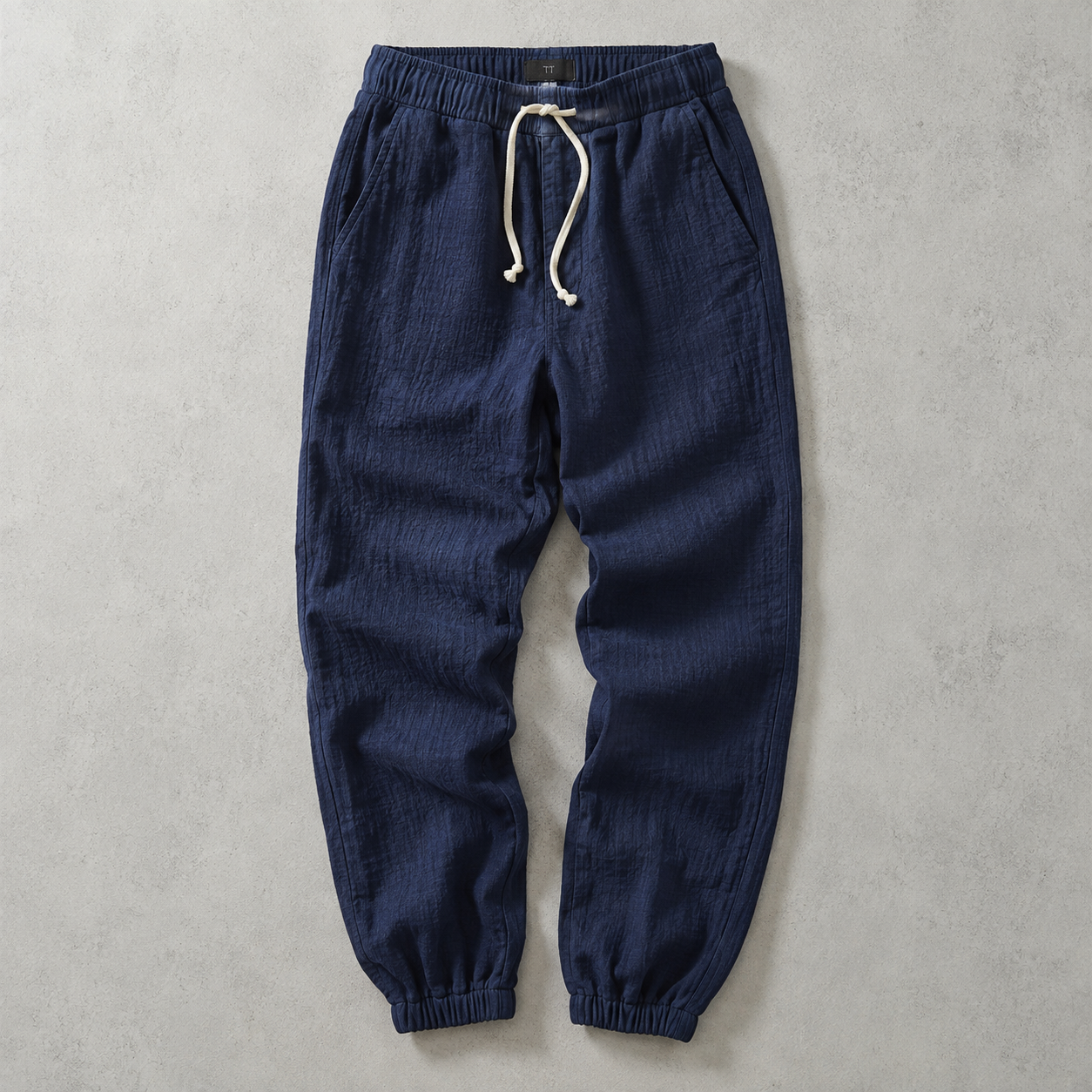 Men's Cotton Linen Jogger Pants - Cuffed Casual Trousers