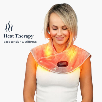 Neck & Shoulder Heating Pad | 3 Heat Levels, Vibration Massage, Carbon Fiber Heat & Auto Shutoff