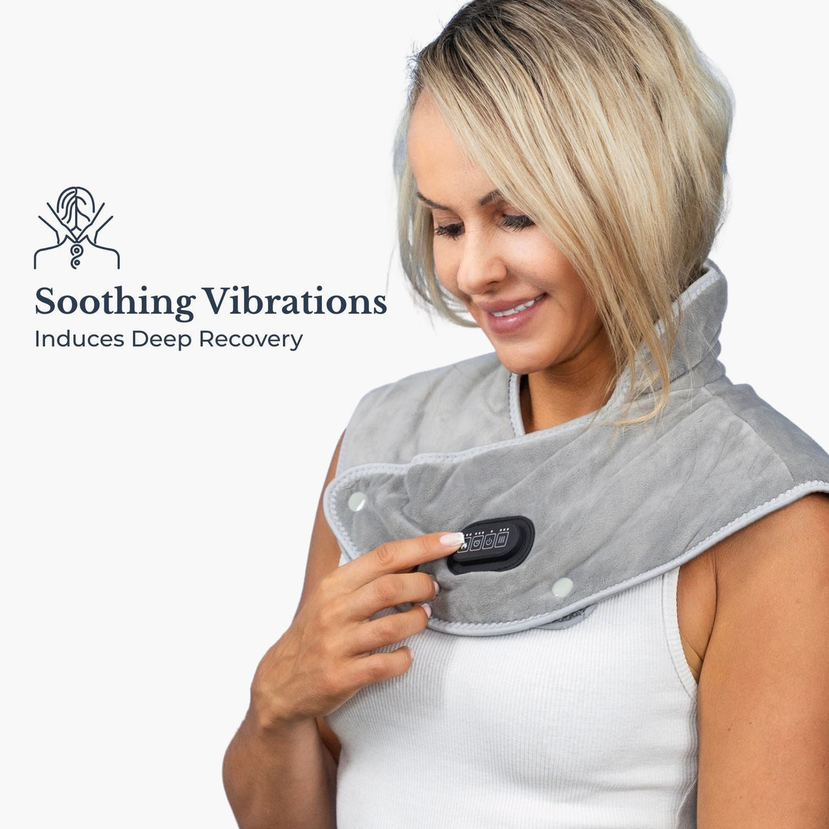 Neck & Shoulder Heating Pad | 3 Heat Levels, Vibration Massage, Carbon Fiber Heat & Auto Shutoff