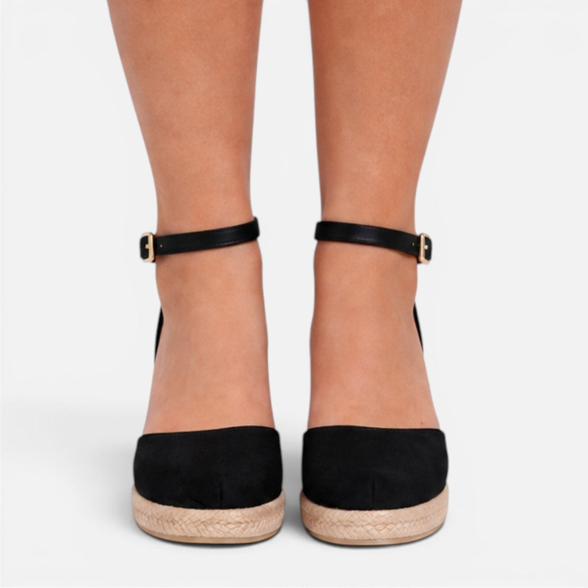 Women's Wedge Sandals - Closed Toe Ankle Strap