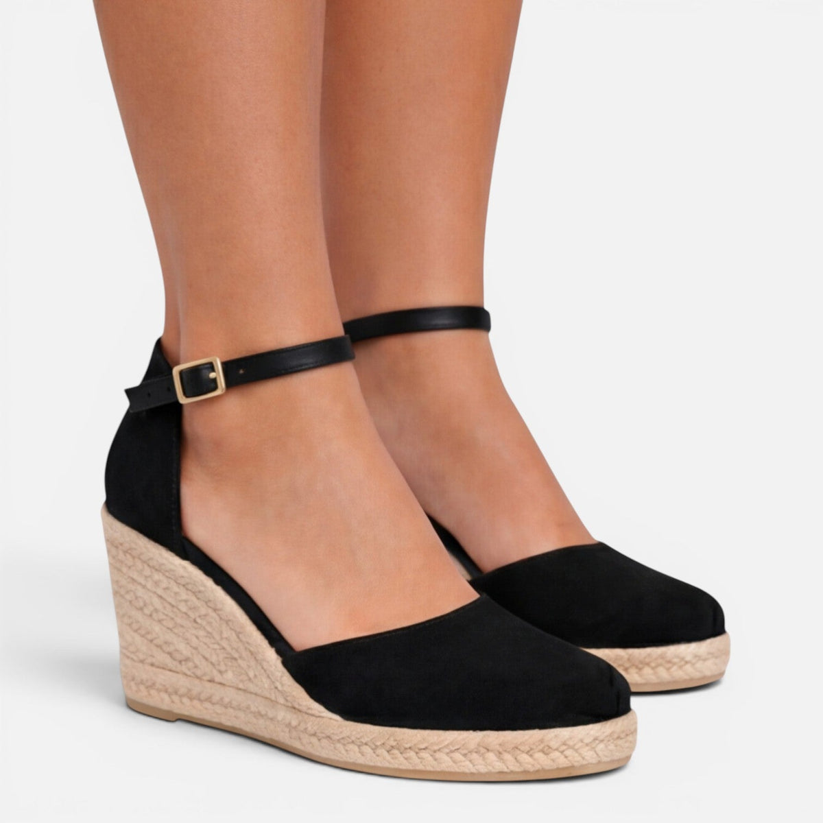 Women's Wedge Sandals - Closed Toe Ankle Strap