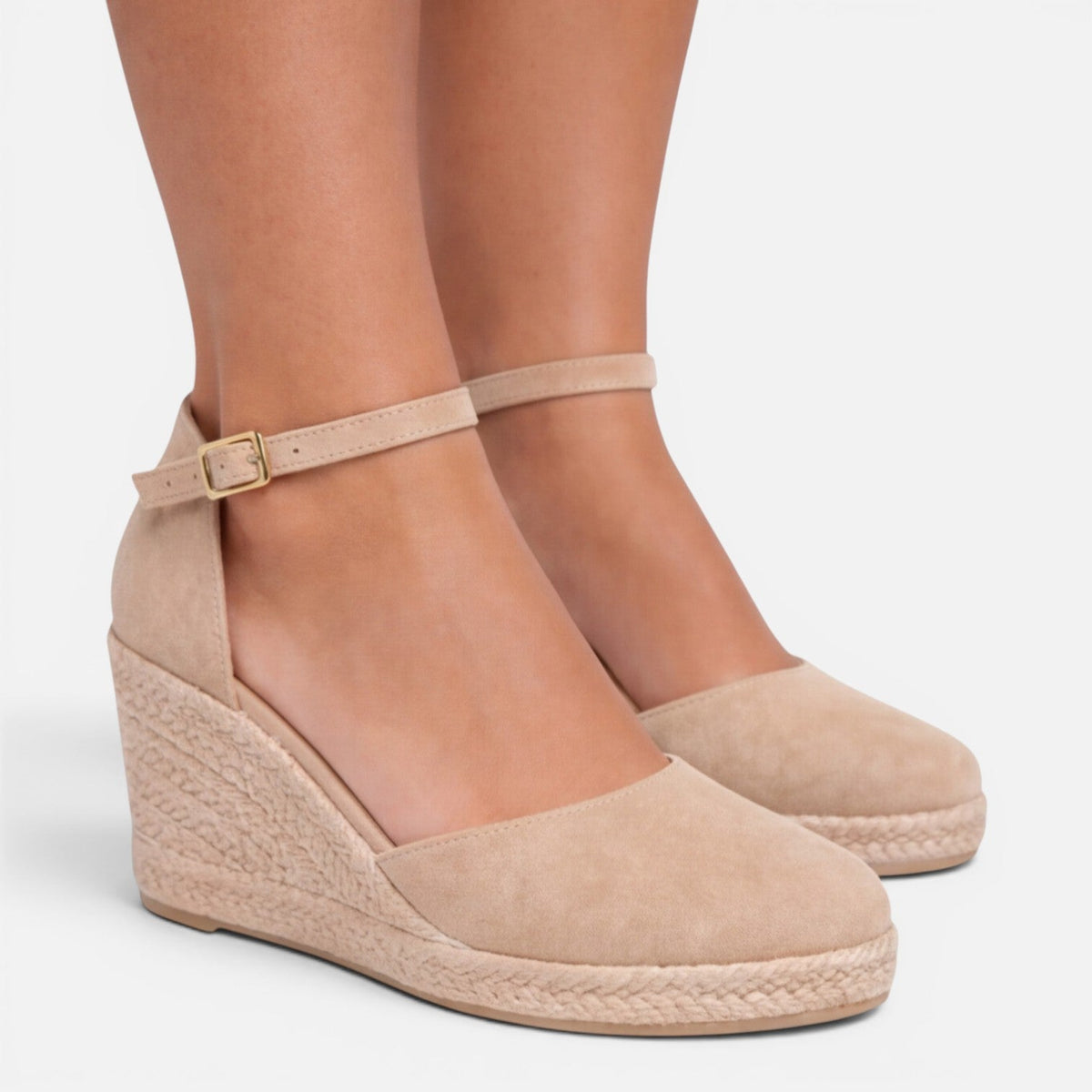 Women's Wedge Sandals - Closed Toe Ankle Strap