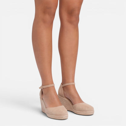 Women's Wedge Sandals - Closed Toe Ankle Strap