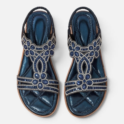Women's Wedge Sandals - Cushioned Sole Walking Sandals