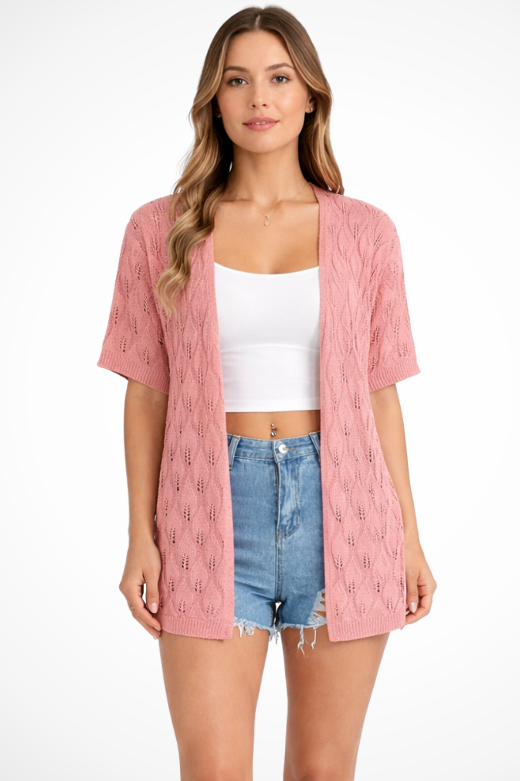 Winona | Women's Cardigan Sweater with Open Front Design | Lightweight Crochet Layering for Comfort 0