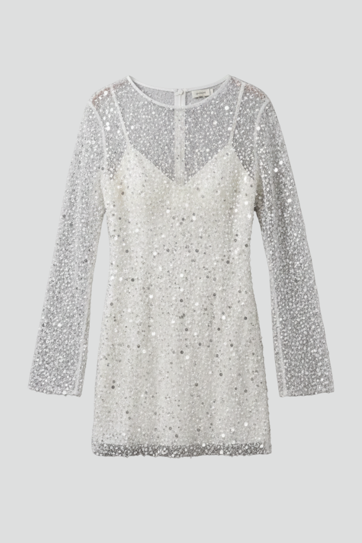 Rosette | Elegant Two-Layer Mini Wedding Guest Dress with Mesh Overlay Design