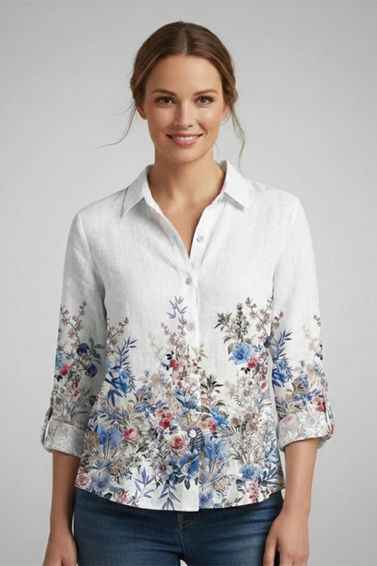 Felicia | Women's Geometric Bohemian Blouse with V-Neckline Style