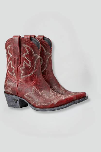 Women's Western Cowboy Boots Embroidered Ankle Boots