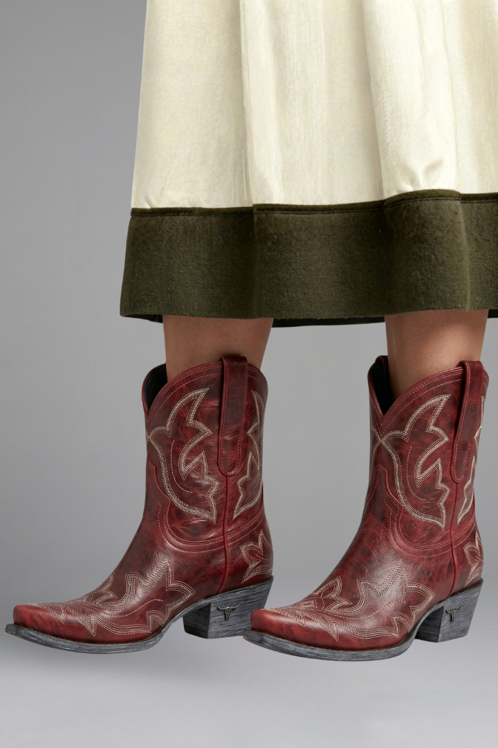 Women's Western Cowboy Boots Embroidered Ankle Boots