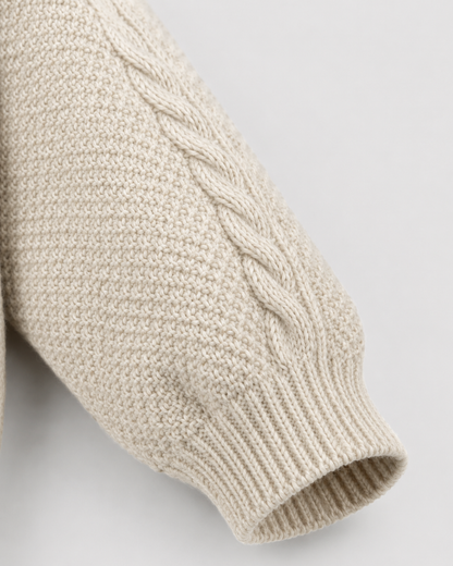Women's Cable Knit Cardigan - Button Front Relaxed Fit