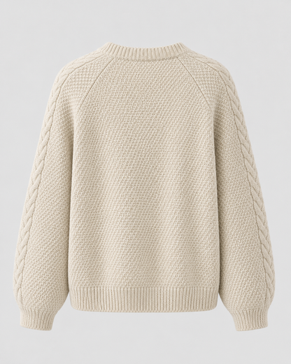 Women's Cable Knit Cardigan - Button Front Relaxed Fit