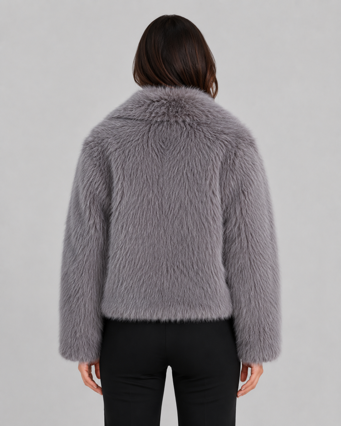 Women's Faux Fur Jacket - Cropped Winter Jacket