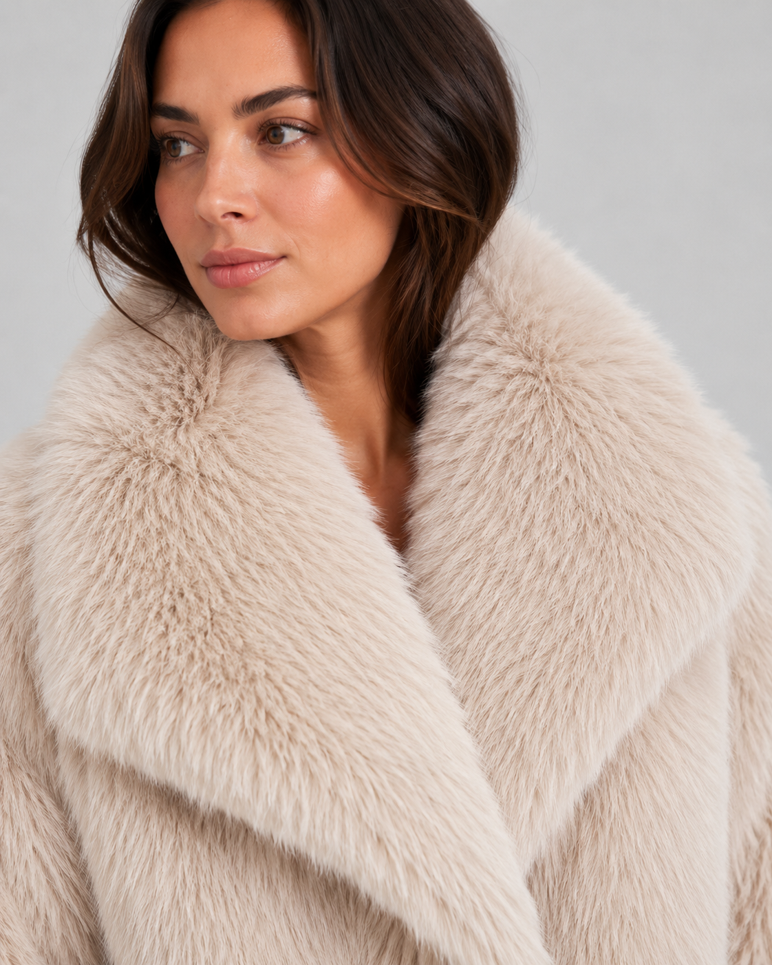 Women's Faux Fur Jacket - Cropped Winter Jacket