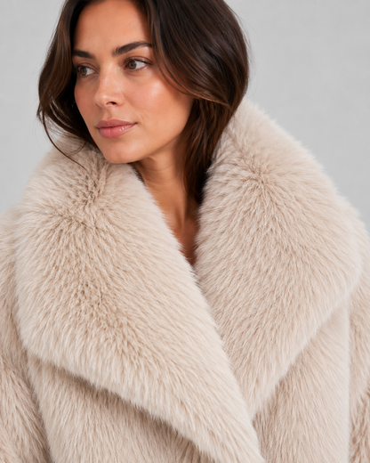 Women's Faux Fur Jacket - Cropped Winter Jacket
