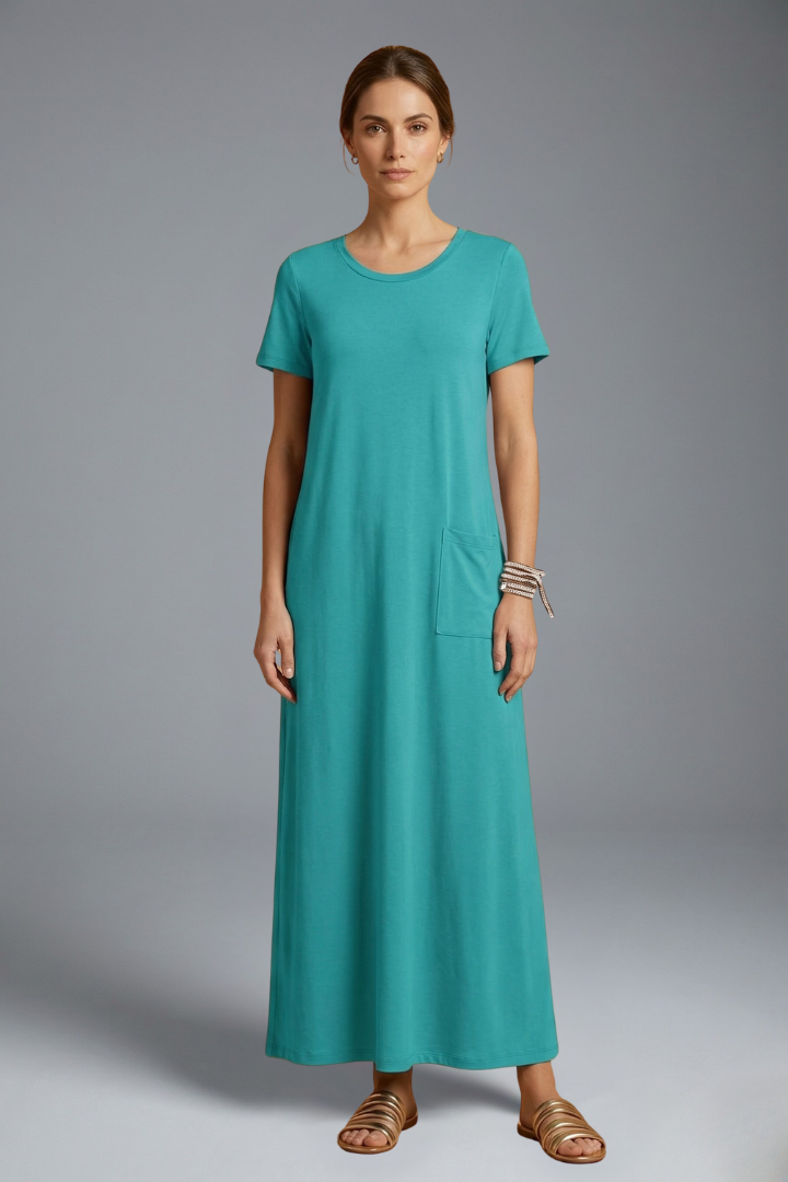 Zevarra | Relaxed Waist Fitted Shirt Dress with Flowing Skirt