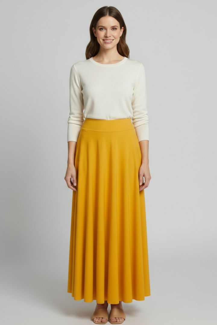 Solenne | Stylish Long High Waist Maxi Skirt for Women Fashion