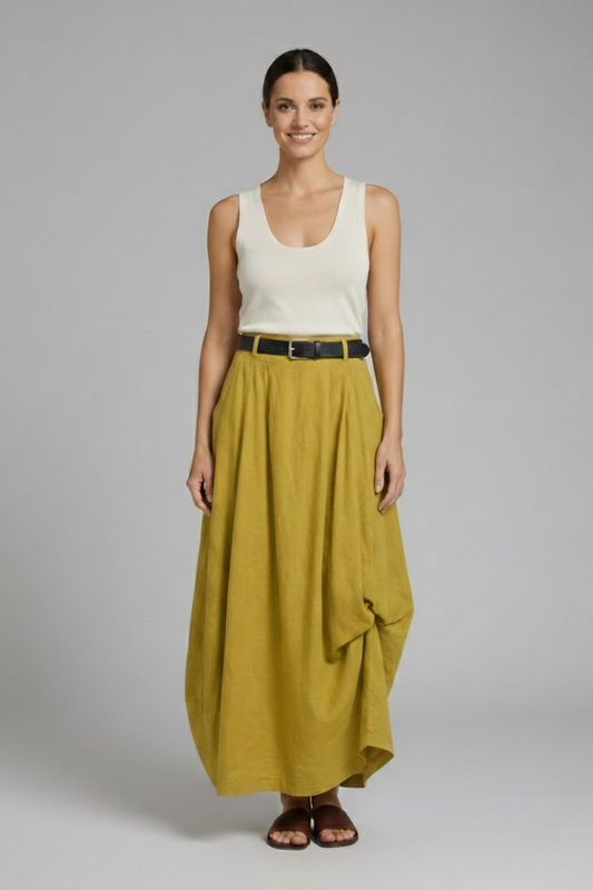 Mireille | Fashion Belted Flowy Midi Skirt for Women Style