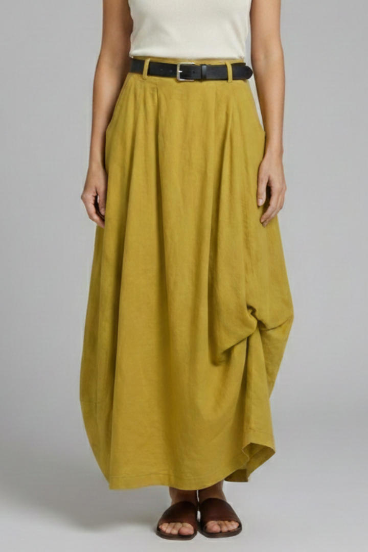 Mireille | Fashion Belted Flowy Midi Skirt for Women Style