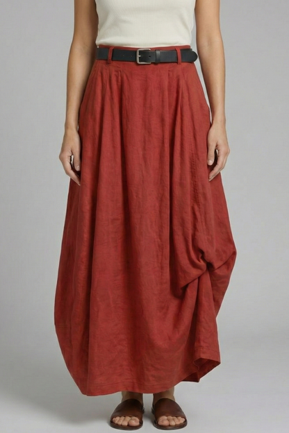 Mireille | Fashion Belted Flowy Midi Skirt for Women Style