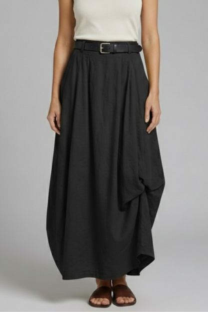 Mireille | Fashion Belted Flowy Midi Skirt for Women Style