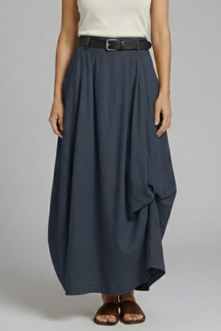 Mireille | Fashion Belted Flowy Midi Skirt for Women Style