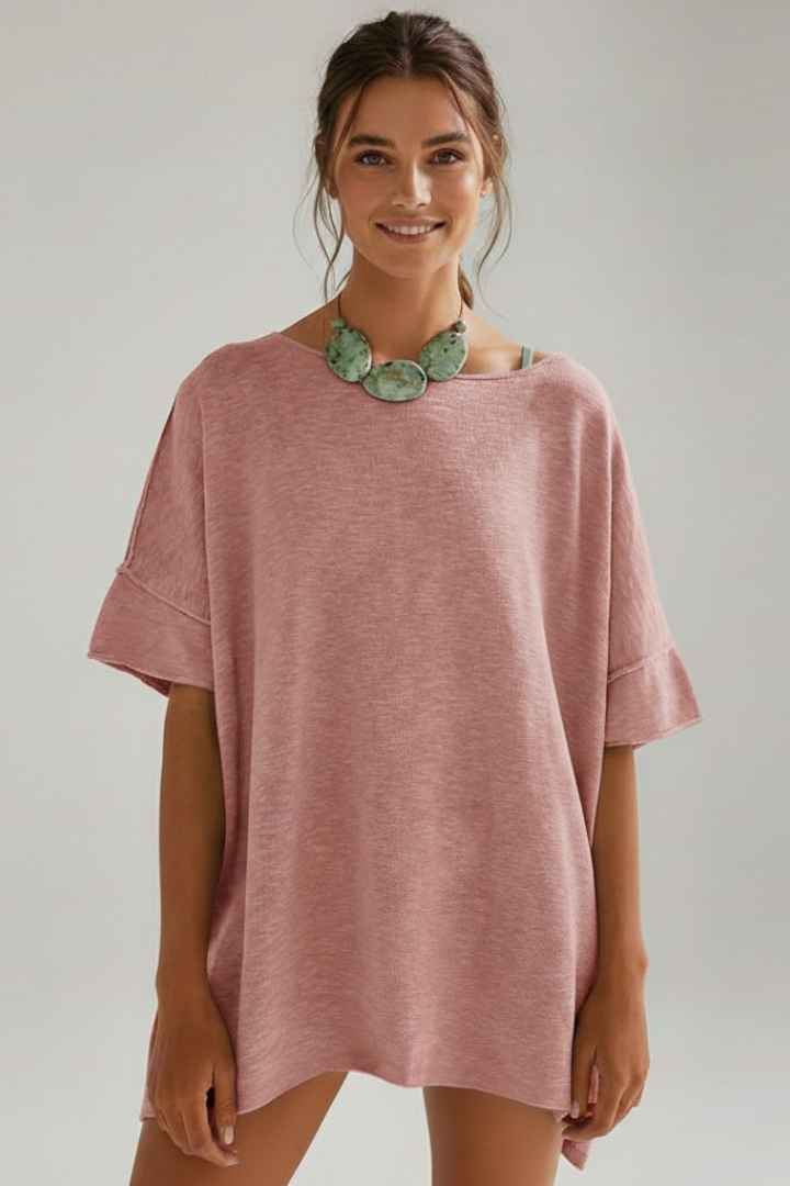 Ruby | Women's Oversized T-Shirt with Round Neck Basic Style