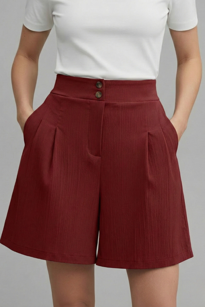 Florenne | Button-Front Linen Summer Shorts with Casual Style