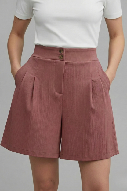 Florenne | Button-Front Linen Summer Shorts with Casual Style
