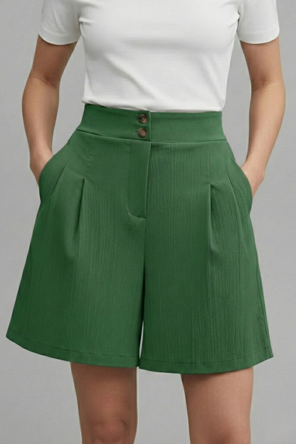 Florenne | Button-Front Linen Summer Shorts with Casual Style