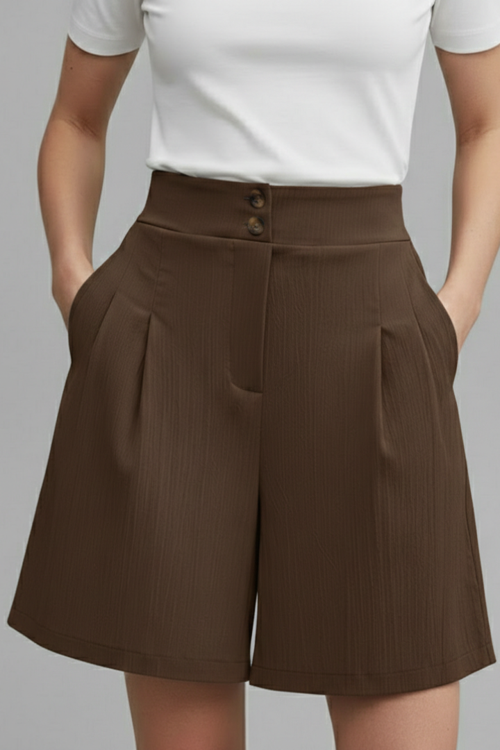 Florenne | Button-Front Linen Summer Shorts with Casual Style