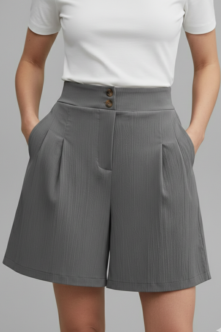 Florenne | Button-Front Linen Summer Shorts with Casual Style