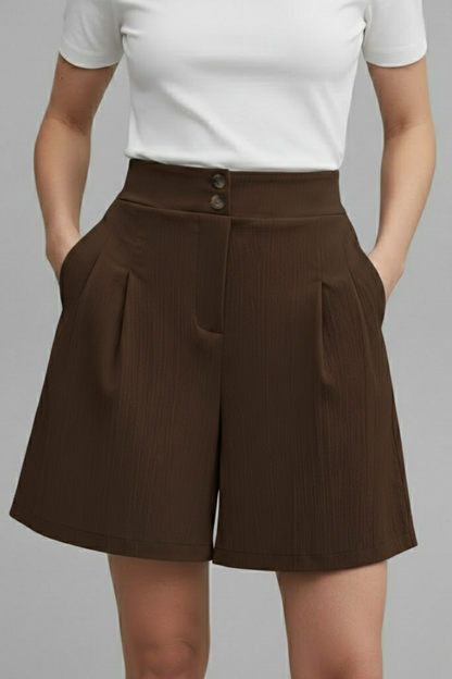 Florenne | Button-Front Linen Summer Shorts with Casual Style