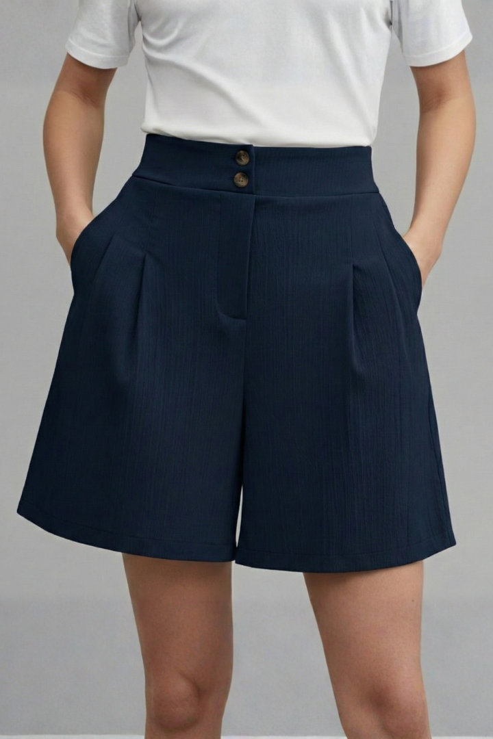 Florenne | Button-Front Linen Summer Shorts with Casual Style
