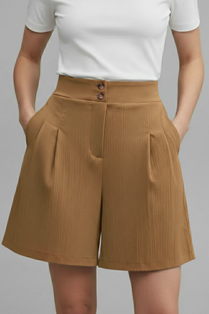 Florenne | Button-Front Linen Summer Shorts with Casual Style
