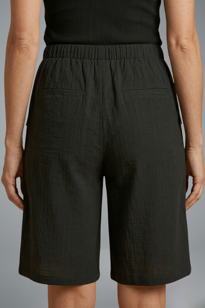Aurenza | Casual Elastic Waist Drawstring Shorts with Front Pocket Design