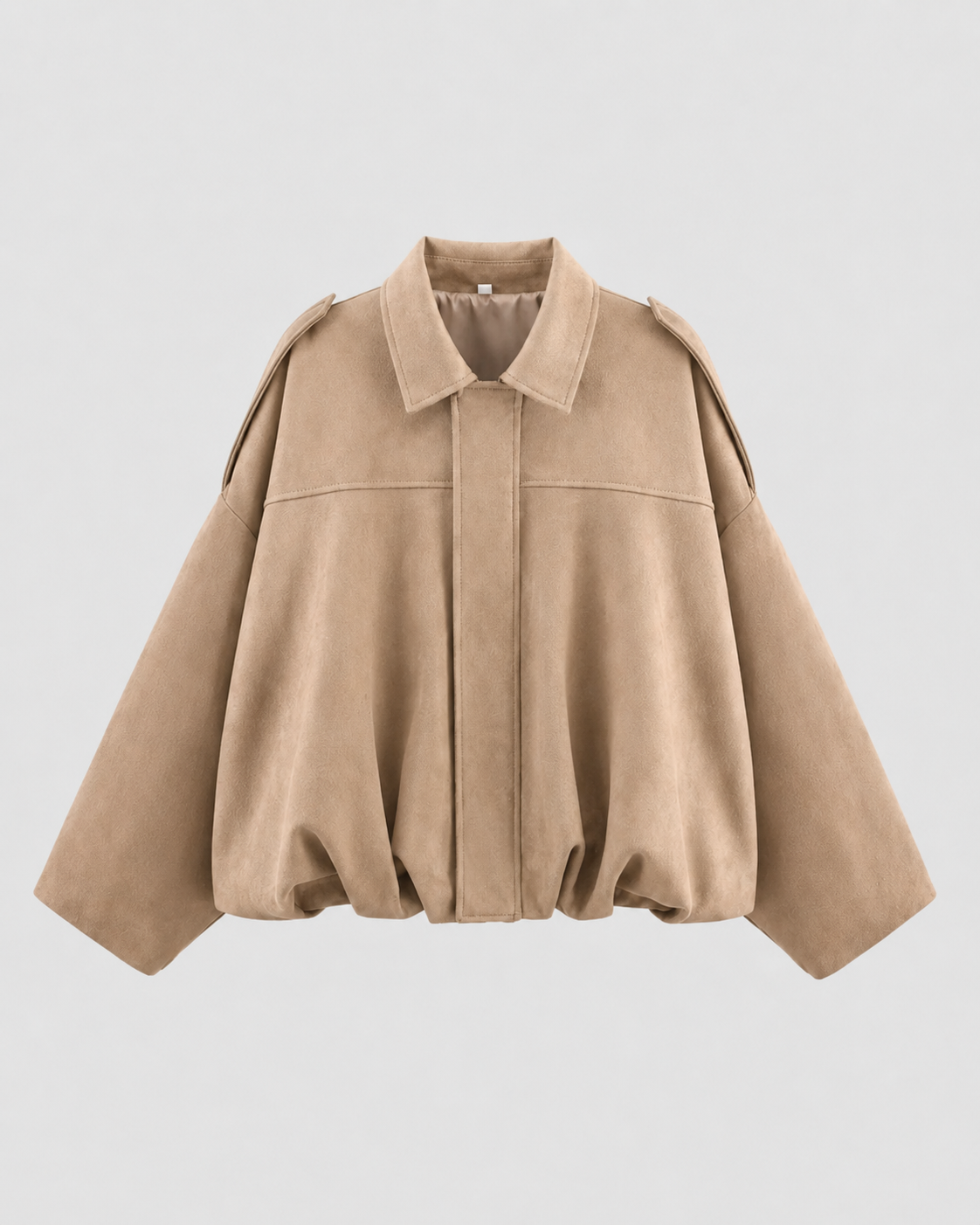 Women's Suede Jacket - Cropped Zip Up Casual Jacket