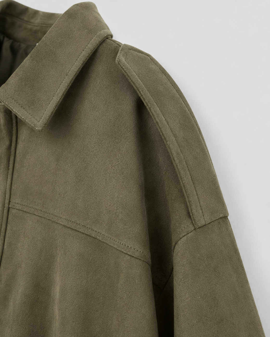 Women's Suede Jacket - Cropped Zip Up Casual Jacket