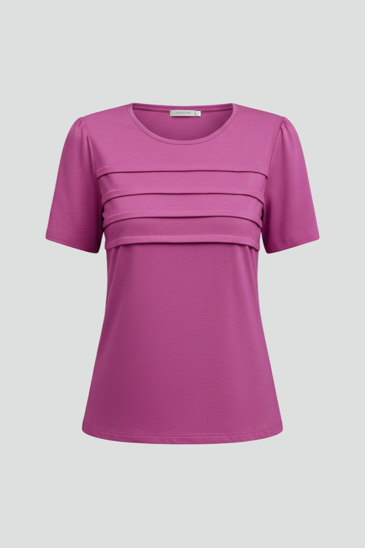 Tinsley | Stylish Layered Front T-Shirt with Round Neckline Casual Design