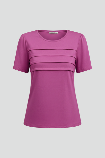 Tinsley | Stylish Layered Front T-Shirt with Round Neckline Casual Design