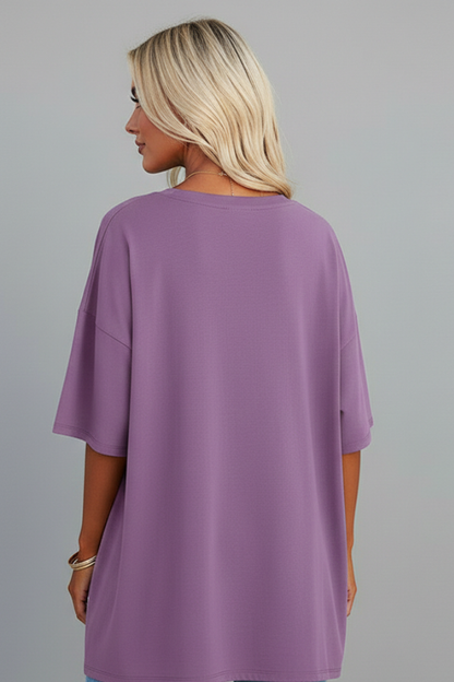 Milenda | Stunning V-Shaped T-Shirt with Dropped Shoulder Style